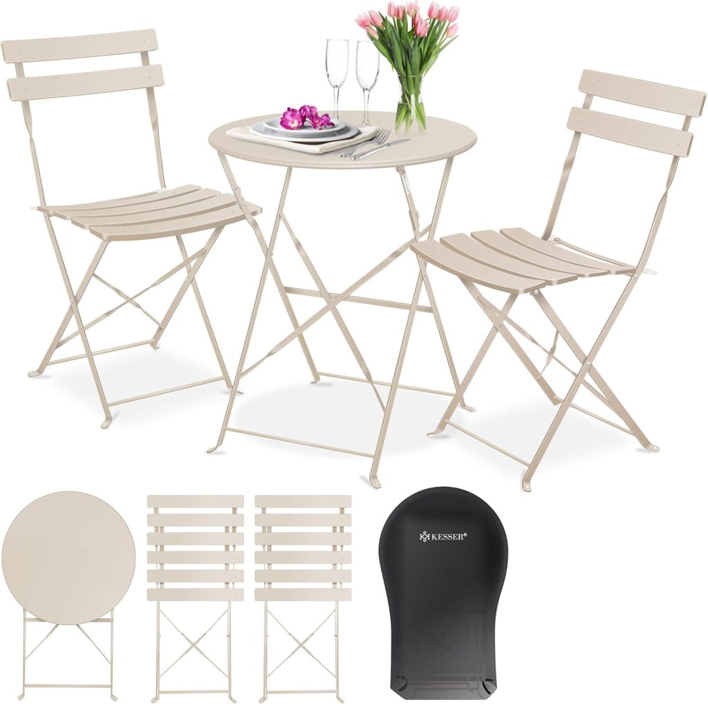 Conjunto de mesa y sillas para terraza o balcón pequeño