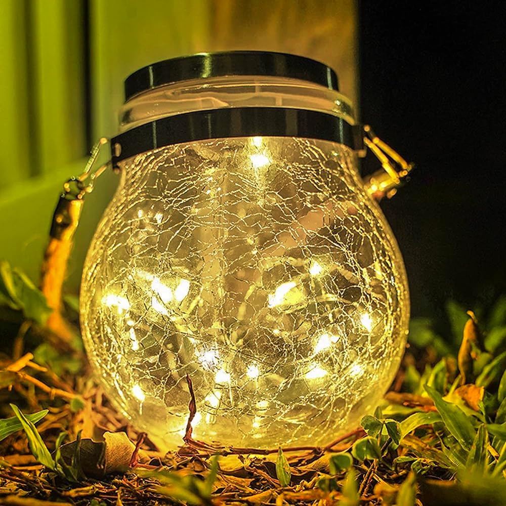 Farol de cristal LED para terraza o balcón solar