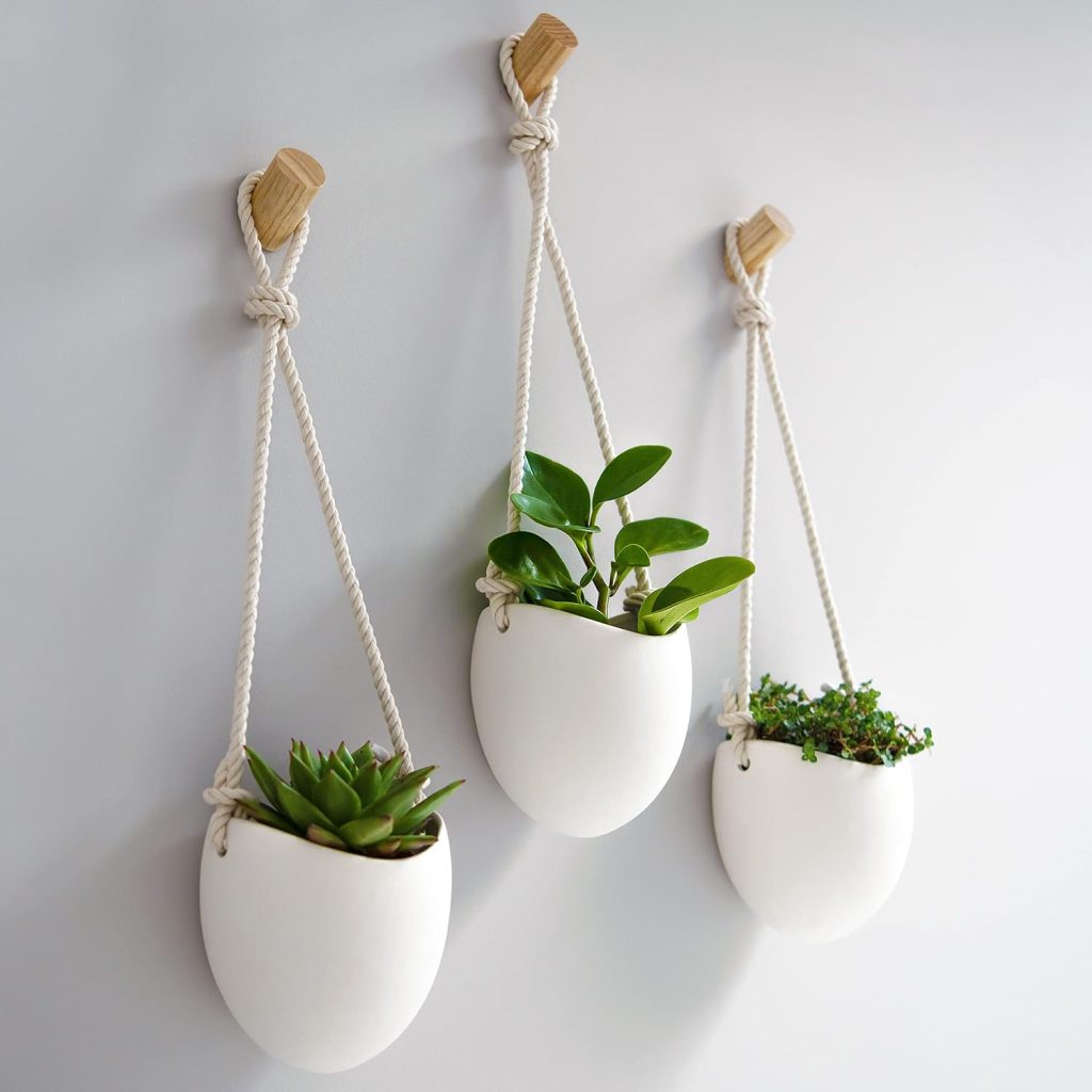 Juego de 3 jarrones para pared de terraza o balcón KAZAI