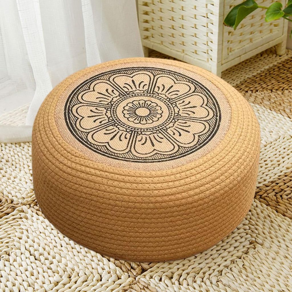 Puff de ratón estilo boho para terraza o balcón