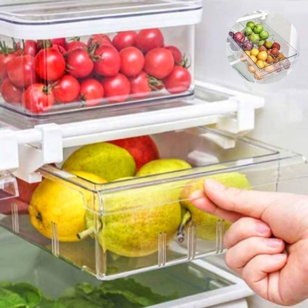 Cajón organizador para balda de frigorífico