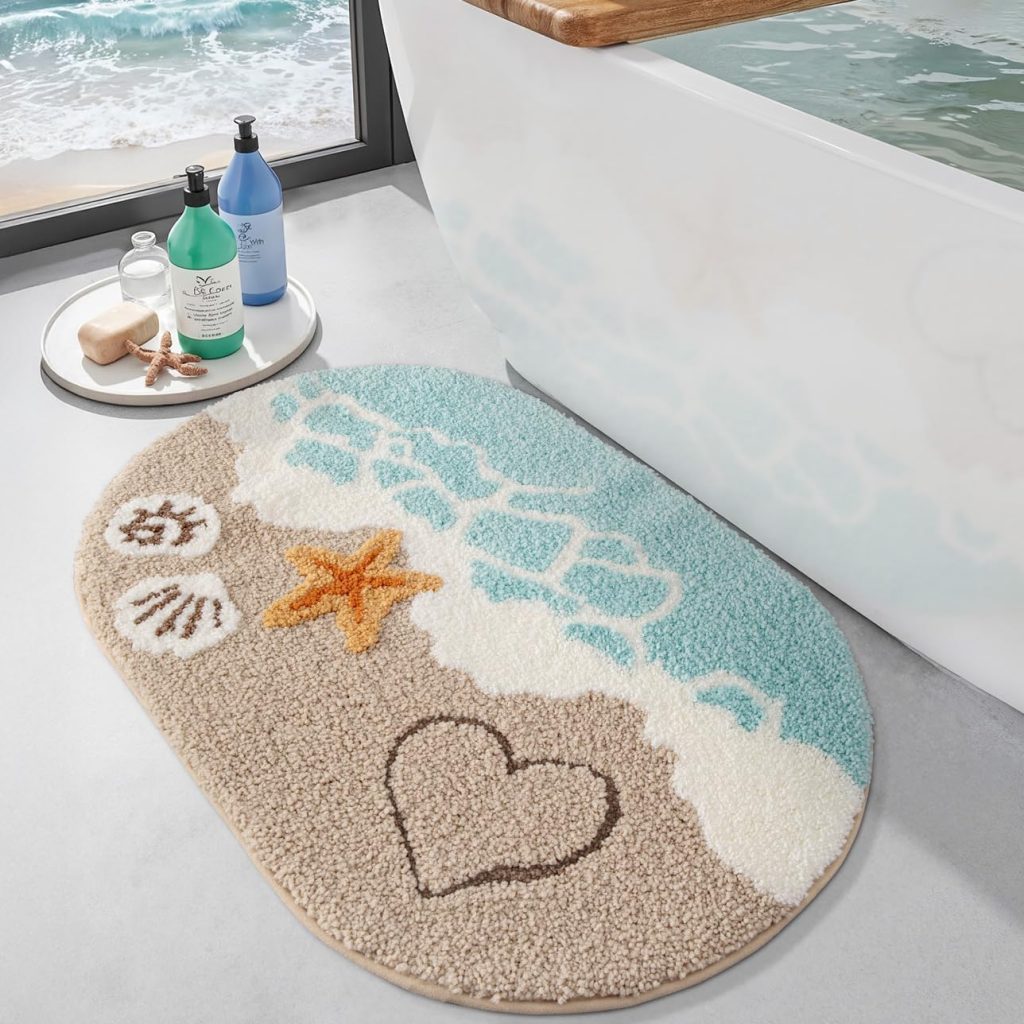 DEXI alfombra de baño con motivos marinos