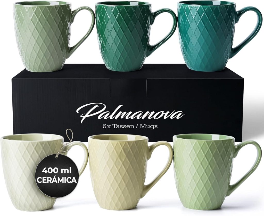 Juego de 6 tazas color verde MIAMIO