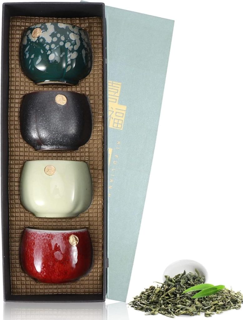 Juego de 4 tazas de té japonés