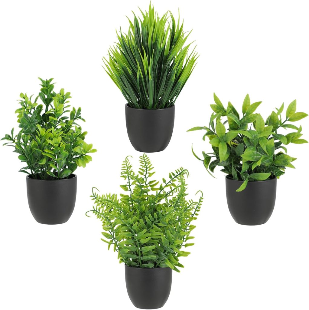 Juego de 4 plantas artificiales para el baño
