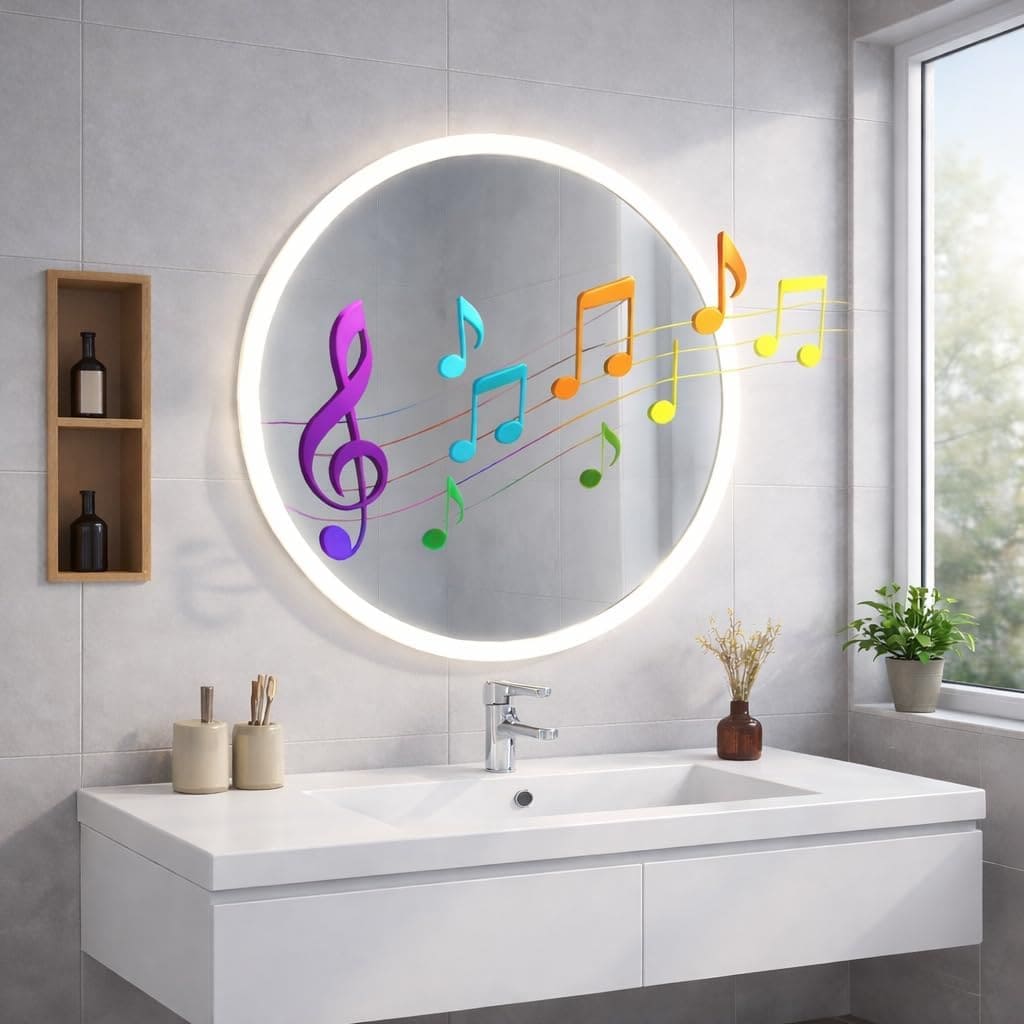 Espejo con luz LED y bluetooth para el baño