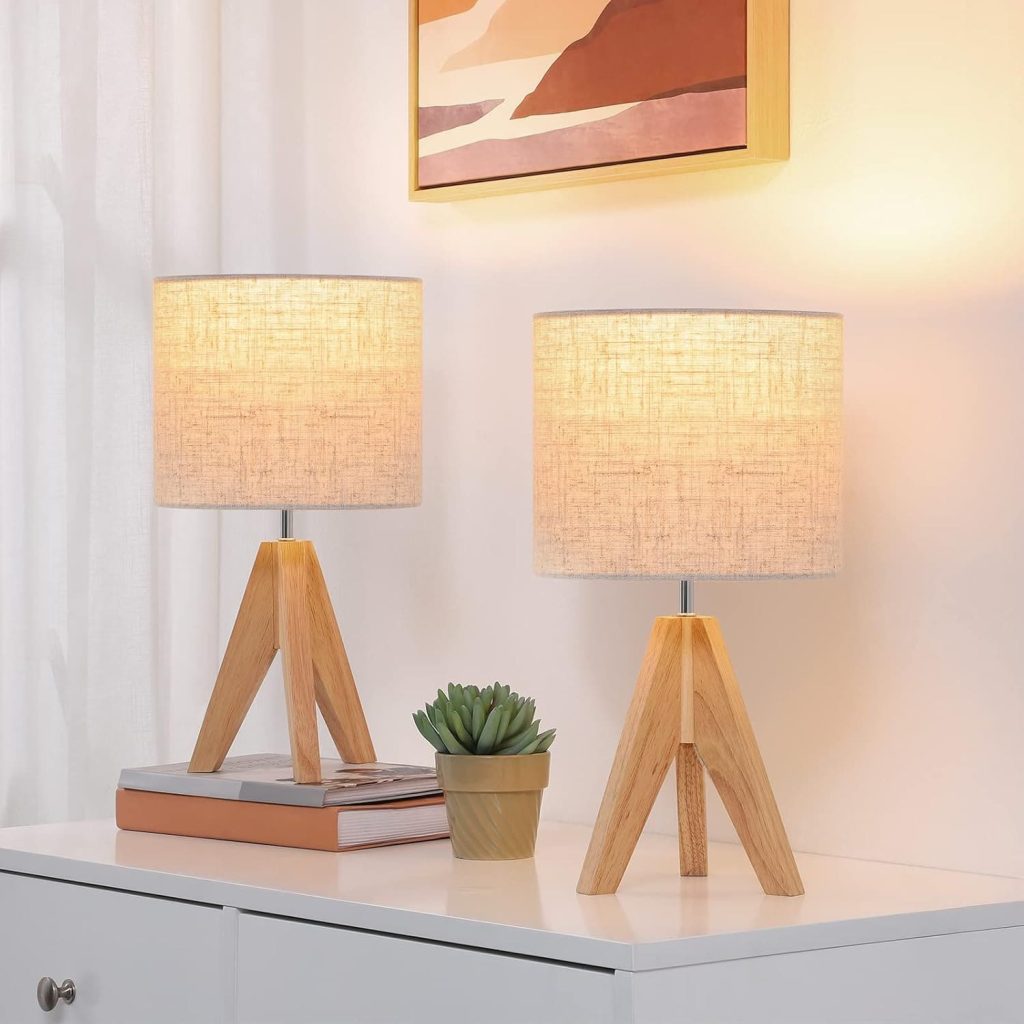 Lamparitas de noche de madera con trípode EDISHINE