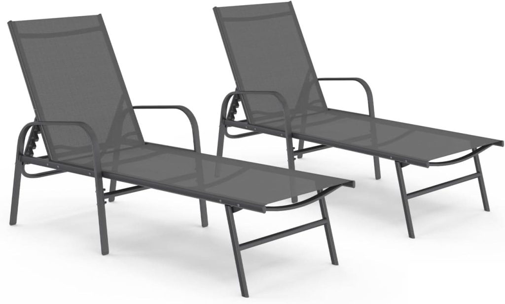 Tumbonas para tomar el sol en la piscina color antracita ID MARKET