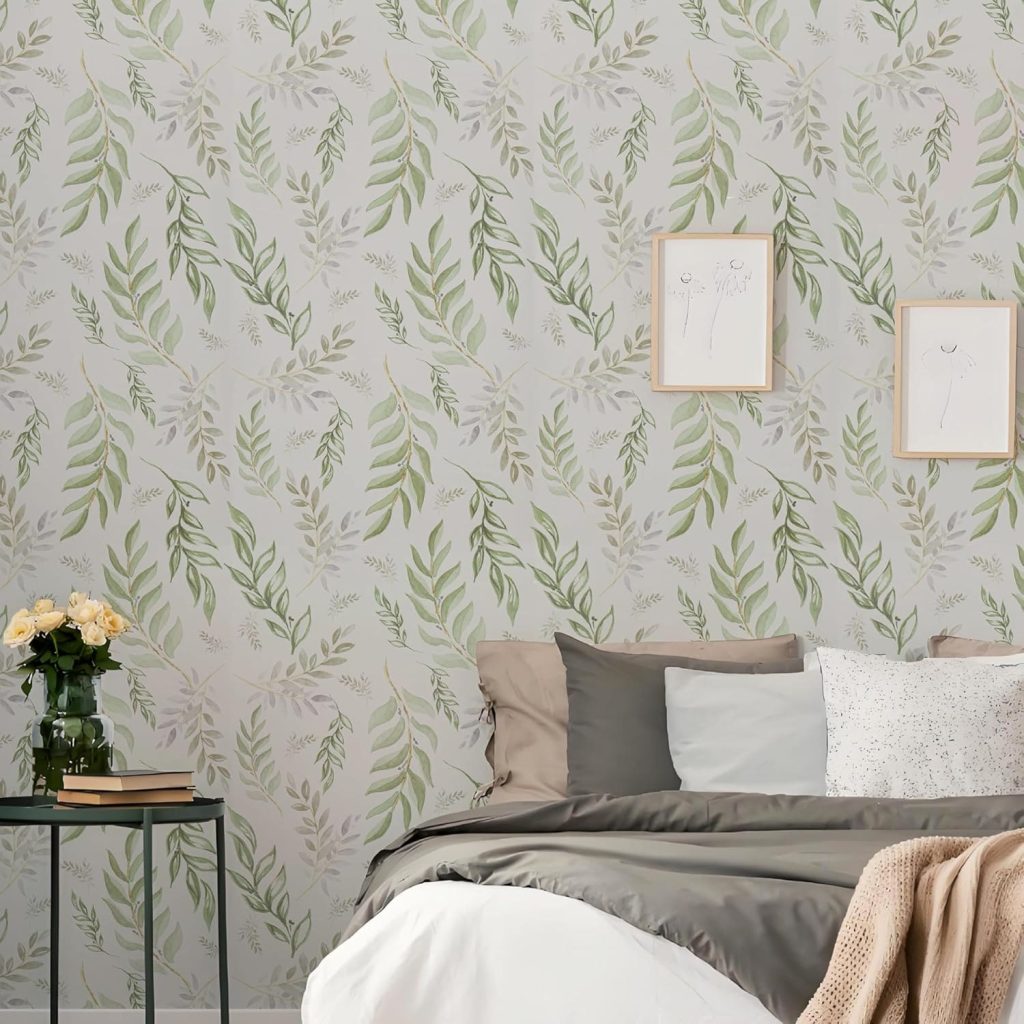 Papel pintado de hojas verdes para pared JOLI HOME
