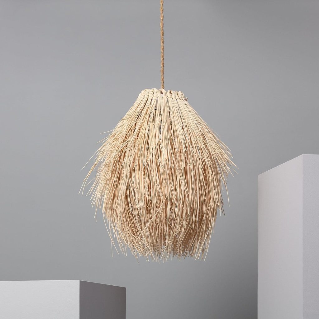 Lámpara de plumas estilo boho LEDKIA