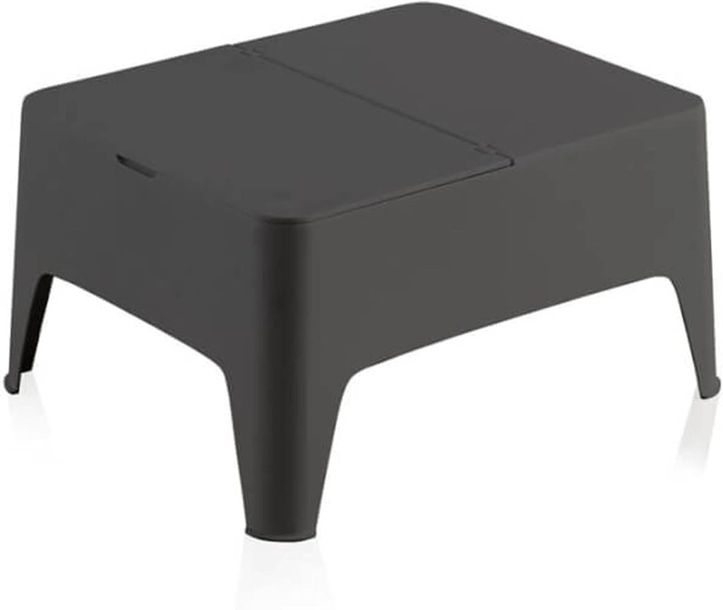 Mesa auxiliar color antracita para jardín