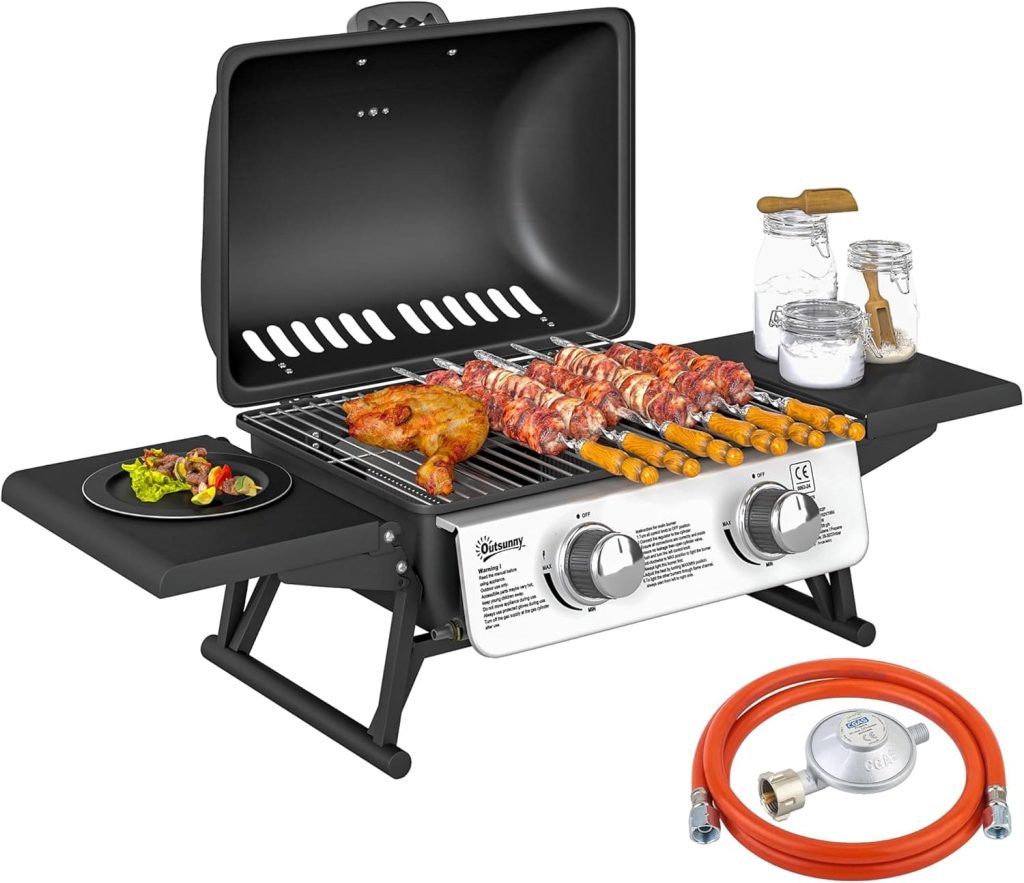 Barbacoa de gas para encimera o mesa OUTSUNNY
