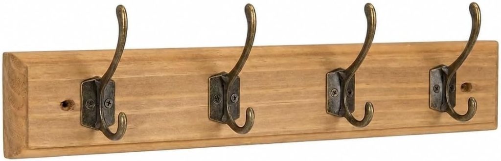 Perchero de madera rústico de pared LIN HOME