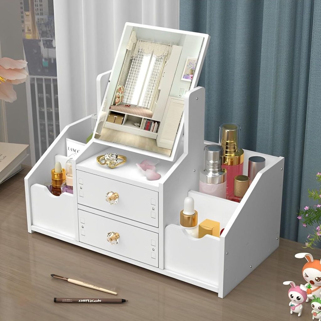 Organizador de maquillaje con espejo