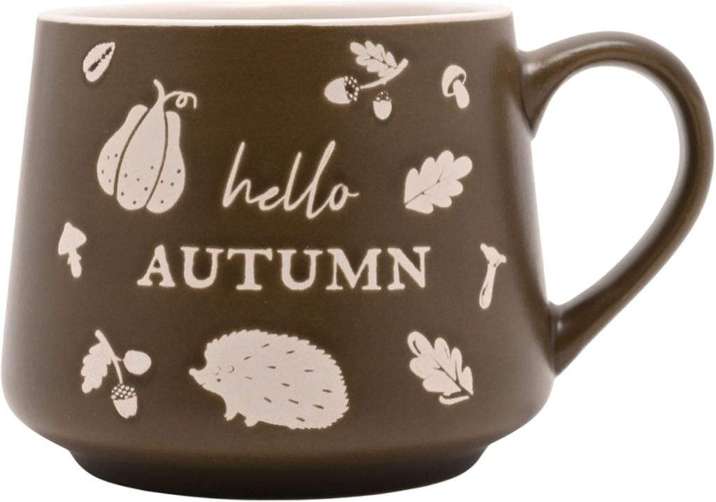 Taza de cerámica para decoración de otoño