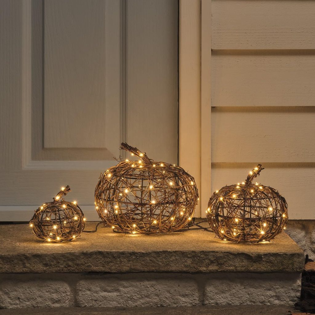 Calabazas de ratán con luces LIGTHS4FUN