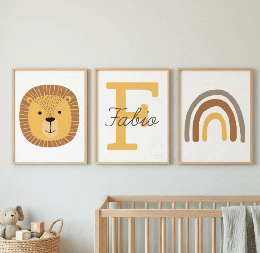 Cuadros personalizados con nombre para niños