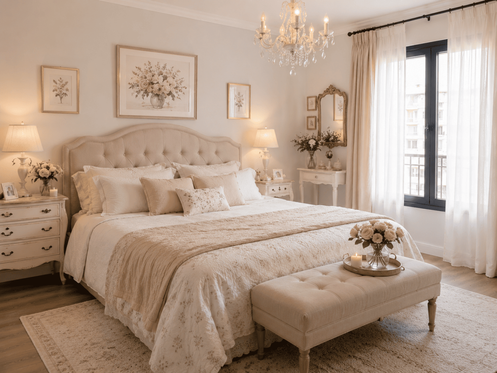 Dormitorio estilo romántico