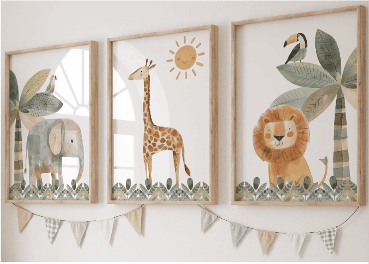 Láminas safari para dormitorio infantil EVIEPOPS