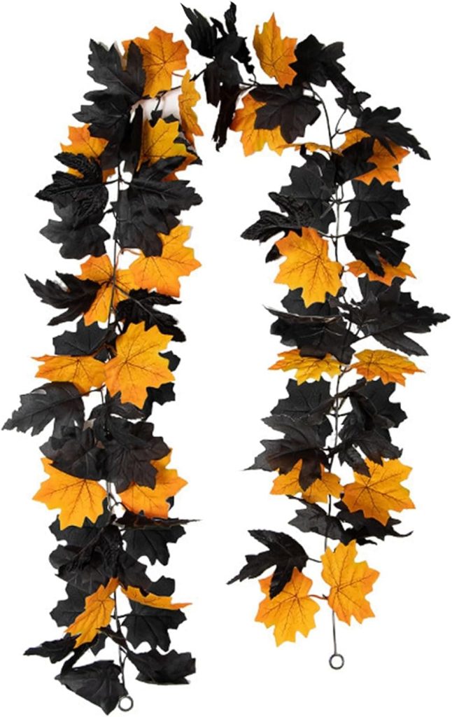 Guirnalda artificial de hojas negras y amarillas para Halloween FOSDICK