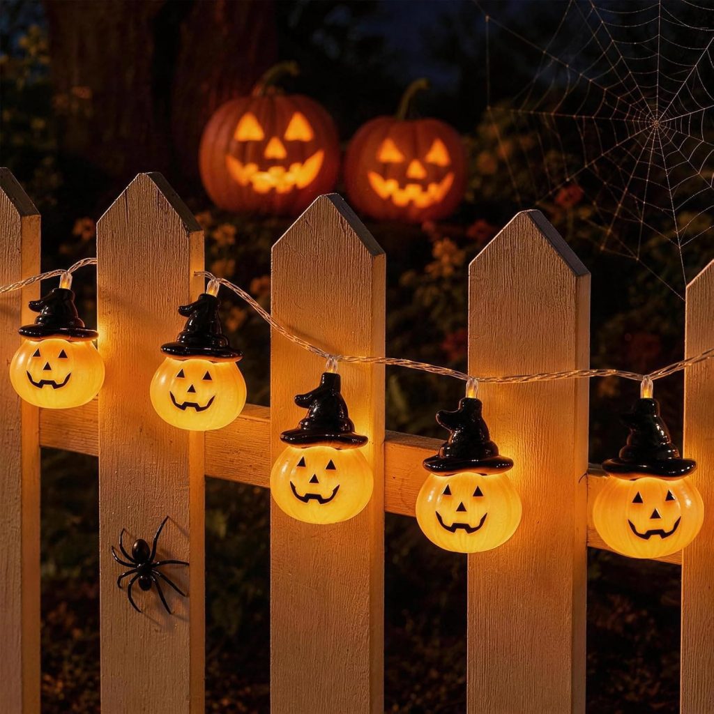Guirnalda de calabazas LED para Halloween