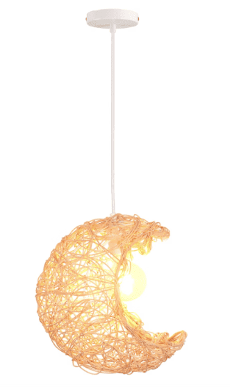 Lámpara de techo con forma de luna de ratán IDEGU