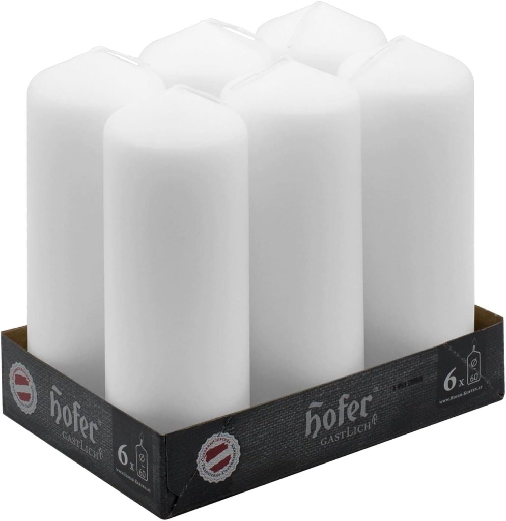 Pack de 6 velas blancas HOFER