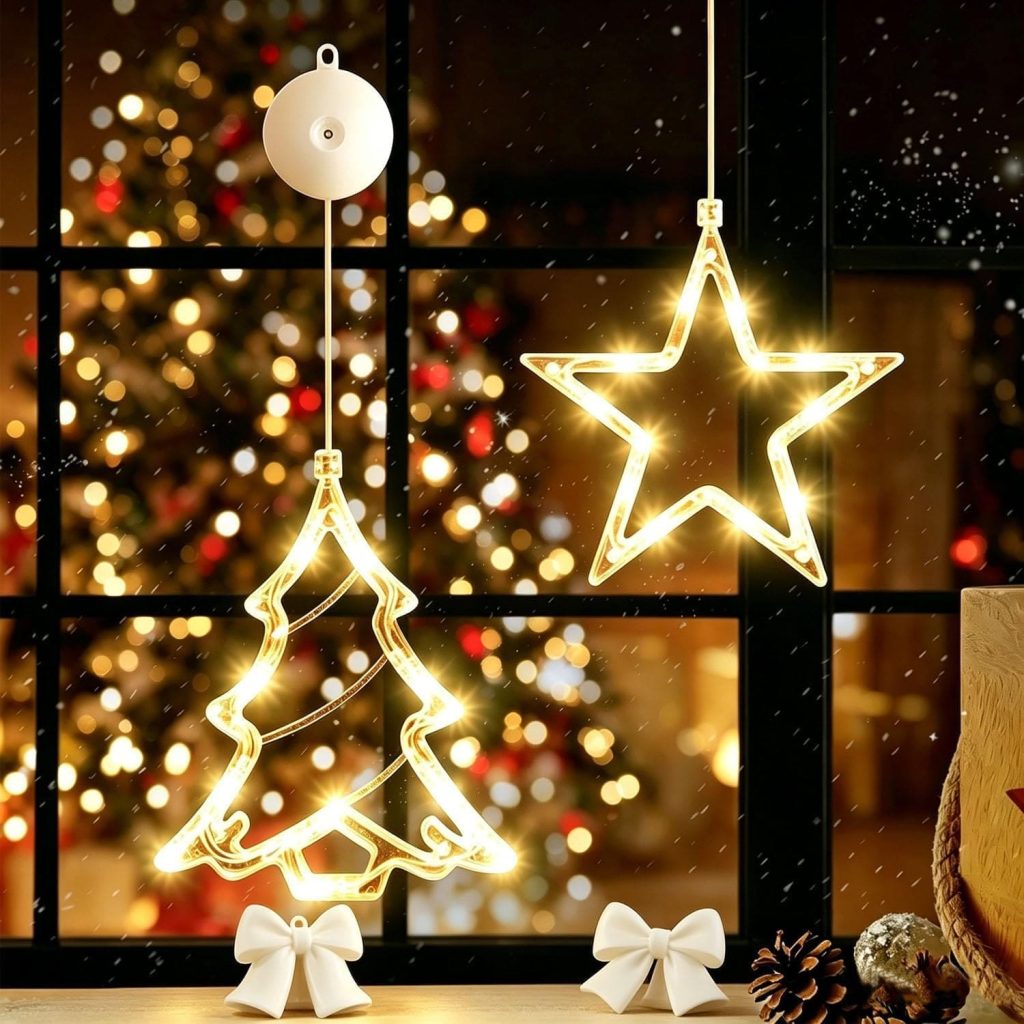Luces de ventana con ventosa para Navidad FGHB