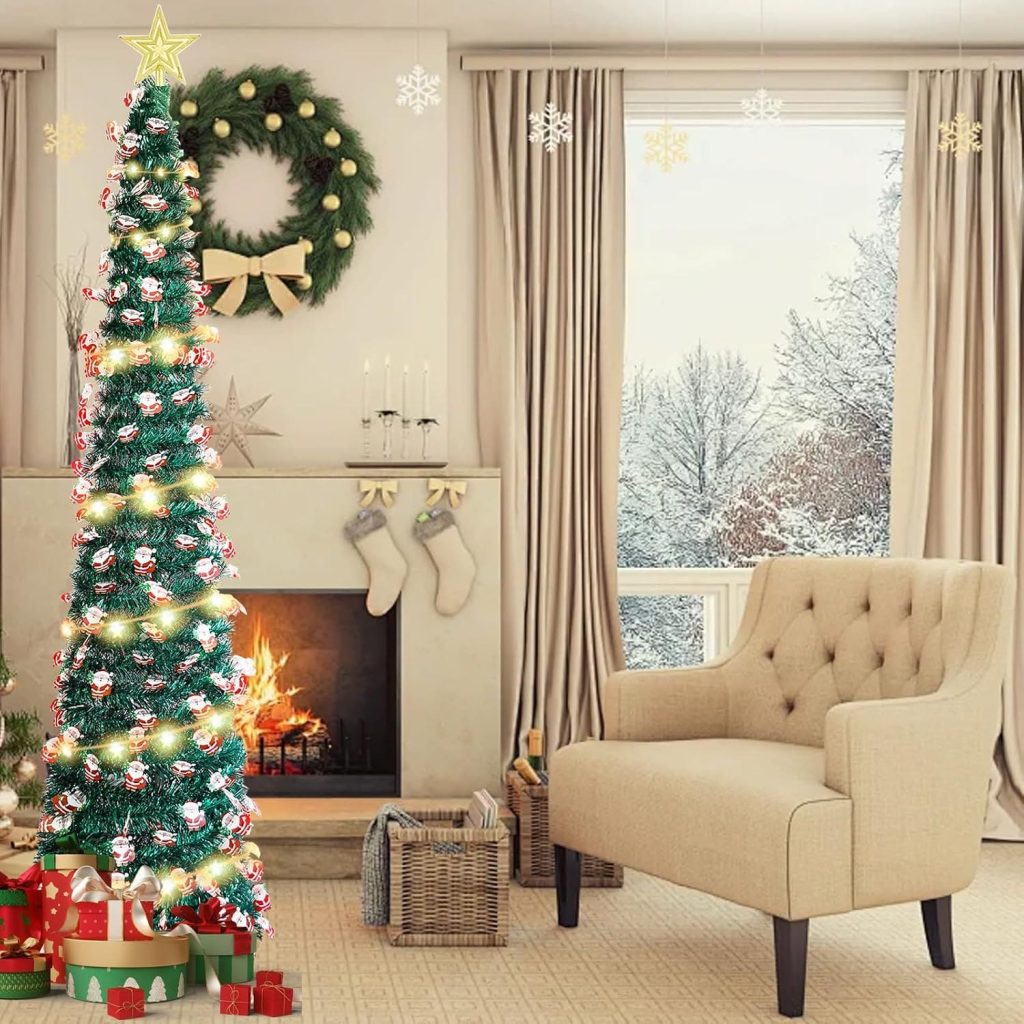 Árbol de Navidad estrecho plegable