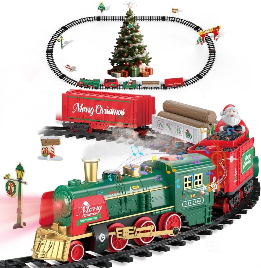 Tren de juguete clásico para poner bajo el árbol de Navidad